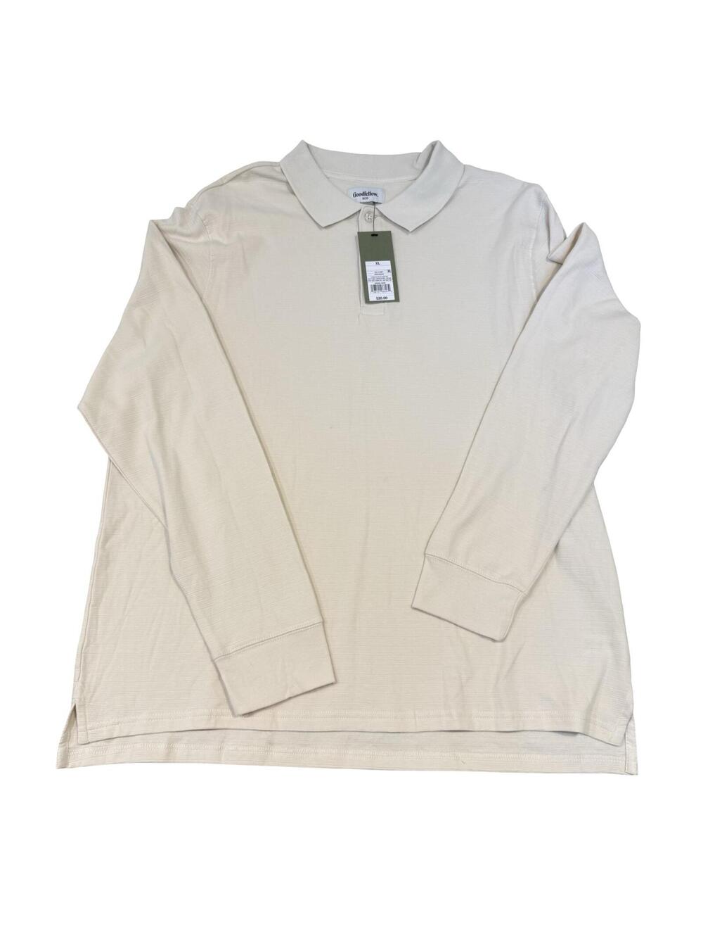 Goodfellow & Co. NWT Men's Cream Collared Long Sleeve Shirt - Size XL